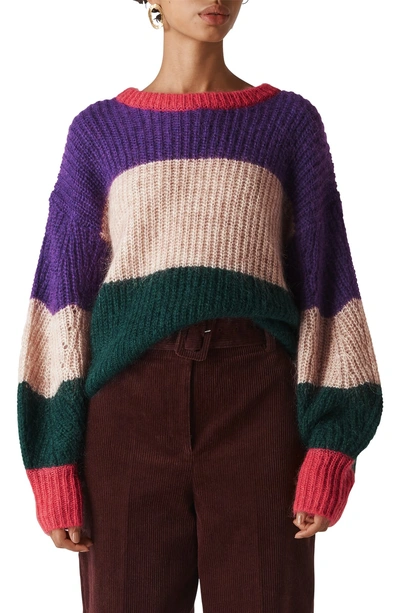 Shop Whistles Stripe Knit Pullover In Multicolour