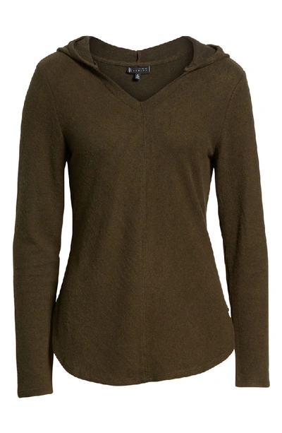 Shop Bobeau Sweater Hoodie In Military Olive