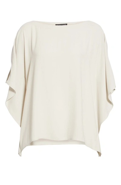 Shop Eileen Fisher Slit Sleeve Silk Top In Bone