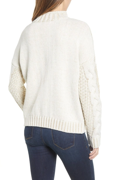 Shop Moon River Cable Sweater In Cream