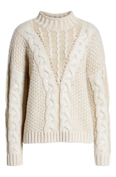 Shop Moon River Cable Sweater In Cream