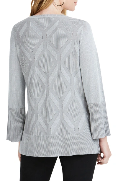 Foxcroft Dion Diamond Pattern Sweater In Sterling