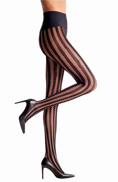 Shop Commando Bold Stripe Fishnet Tights In Black