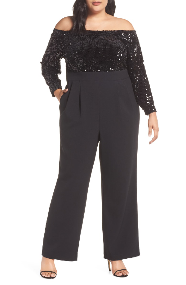 eliza j velvet jumpsuit
