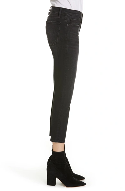 Shop Frame Le Garcon Crop Boyfriend Jeans In Black Diamond