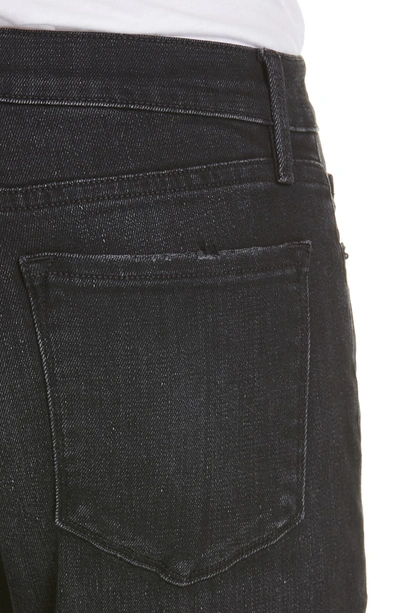 Shop Frame Le Garcon Crop Boyfriend Jeans In Black Diamond