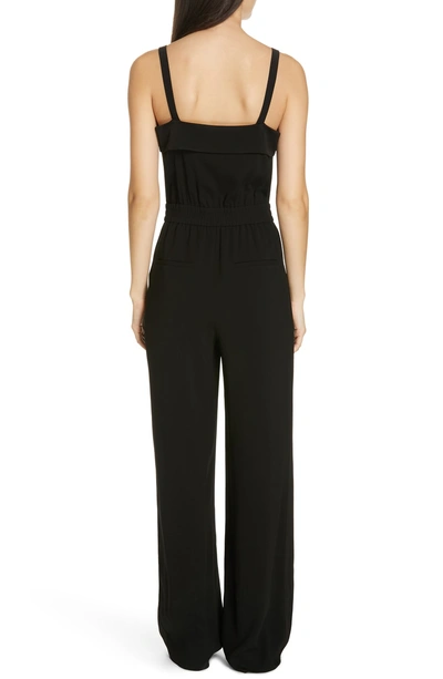 Shop Vince Sleeveless Tuxedo Jumpsuit In Black