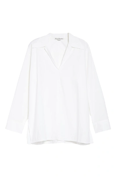 Shop Acne Studios Spread Collar Shirt In White