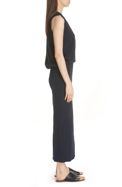 Shop Zero + Maria Cornejo Blouson Stretch Silk Dress In Ink Jet