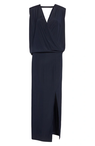 Shop Zero + Maria Cornejo Blouson Stretch Silk Dress In Ink Jet