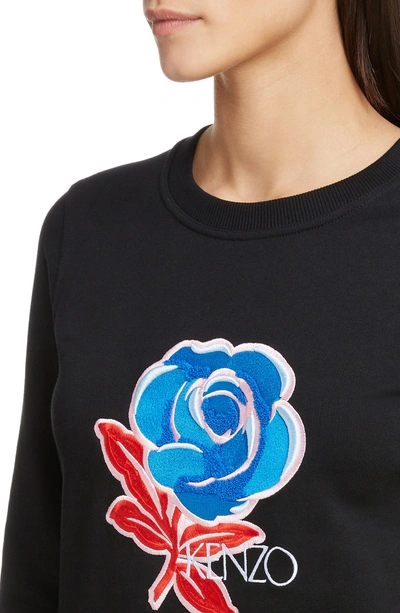 Shop Kenzo Floral Embroidered Sweatshirt In Black