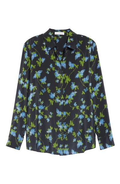 Shop Altuzarra Floral Print Silk Blouse In Black