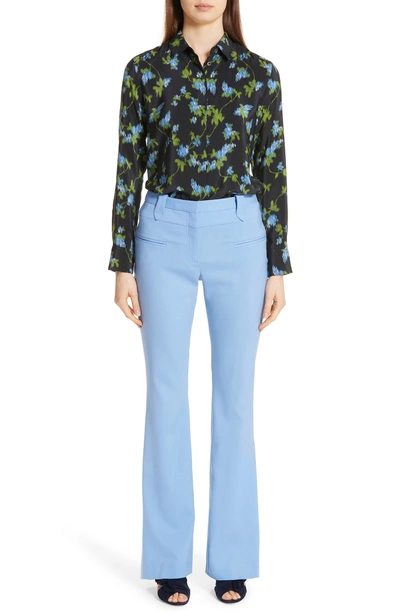 Shop Altuzarra Floral Print Silk Blouse In Black