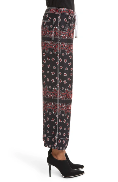 Shop Alexander Wang Bandana Print Trousers In Black/ Red