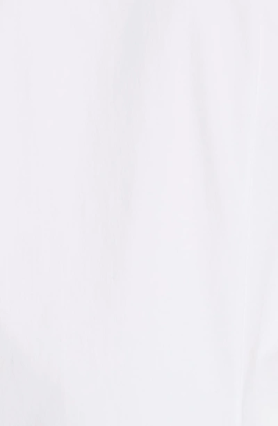 Shop Michael Kors Ruffle Cuff Jeweled Button Blouse In Optic White