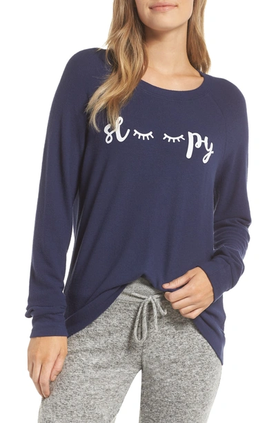 Shop Pj Salvage Peachy Jersey Pajama Top In Navy