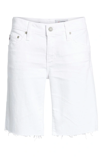 Shop Ag Nikki Denim Bermuda Shorts In 01 Year White Mended Abrasion