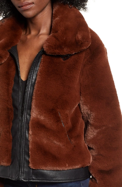 Shop Blanknyc Faux Fur Jacket In Gold Member