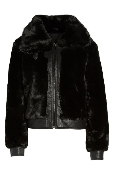 Shop Blanknyc Faux Fur Jacket In Black Noise