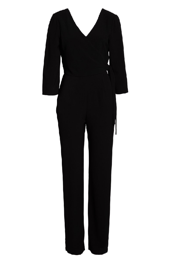 charles henry faux wrap jumpsuit