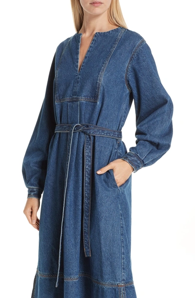 Shop Co Denim A-line Dress In Indigo