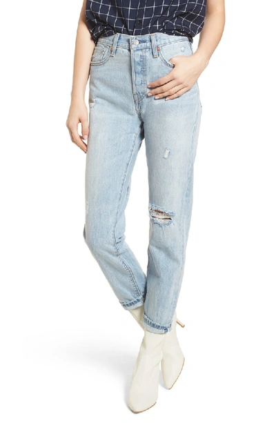 Shop Levi's Wedgie Icon Fit Ripped High Waist Ankle Jeans In Desert Delta