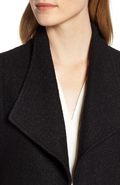 Shop Anne Klein Wing Collar Zip Detail Wool Blend Jacket In Anne Black