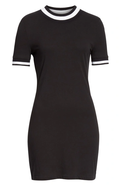 Shop Alexander Wang T Stripe Jersey Dress In Black
