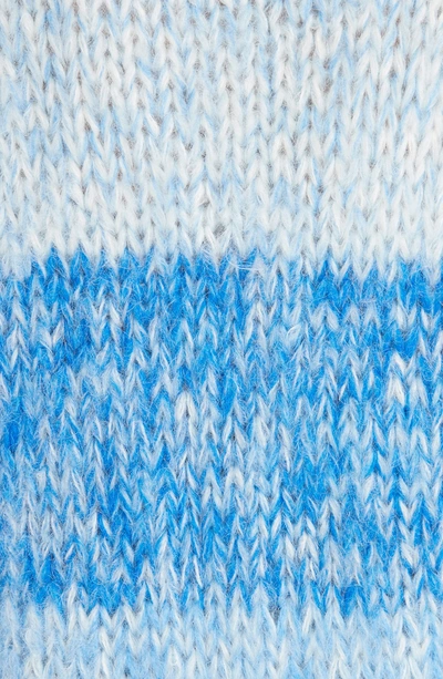 Shop Ganni Julliard Stripe Mohair & Wool Sweater In Lapis Blue 593