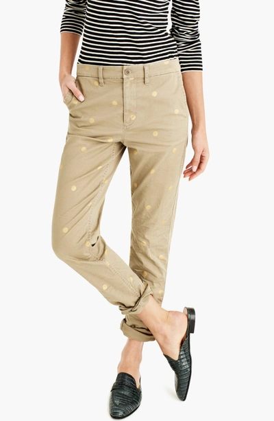 Shop Jcrew High Rise Slim Boy Chino Pants In Khaki