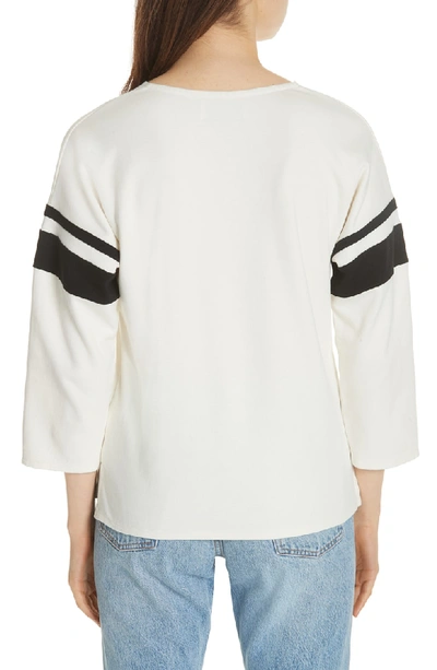 Shop La Ligne Varsity Tee In Cream/ Black Stripe