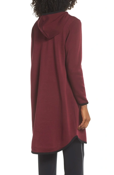 Shop Naked Fleece Longline Hoodie In Pinot Noir