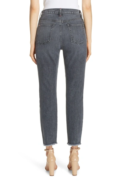 Shop Alice And Olivia Amazing Asymmetrical Slim Straight Jeans In Night Walk