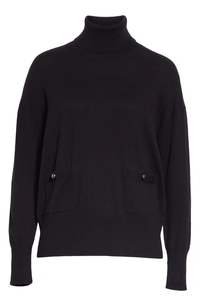 Shop Kate Spade Haya Pocket Turtleneck Sweater In Black