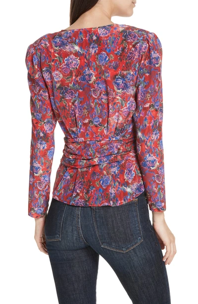 Shop Iro Hurl Floral Print Silk Blouse In Red