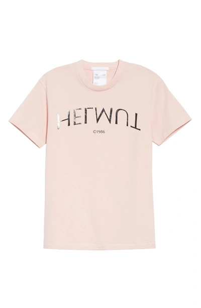 Shop Helmut Lang Logo Hack Tee In Rose Quartz