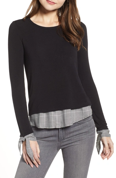 Shop Bailey44 Double Date Sweater In Black Plaid Multi
