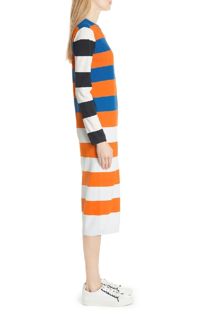 Shop Tory Sport Broad Stripe Tech Knit Midi Dress