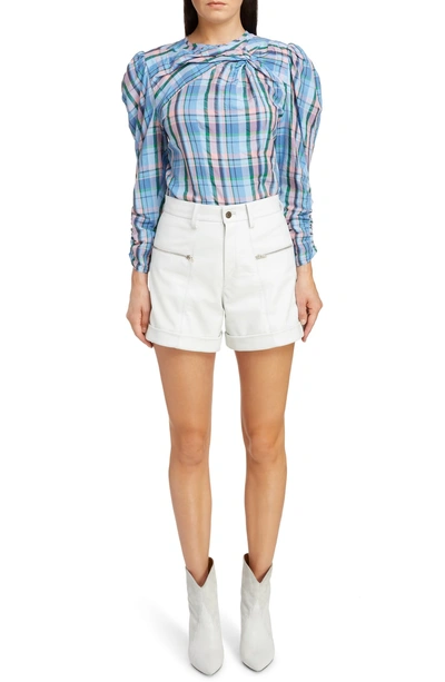 Shop Isabel Marant Leather Shorts In White
