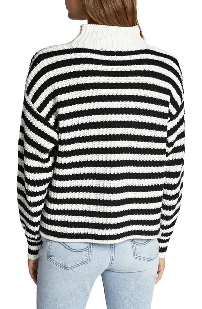 Shop Sanctuary Idris Mock Neck Sweater In Winter White/ Black