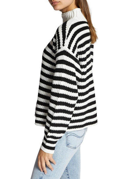 Shop Sanctuary Idris Mock Neck Sweater In Winter White/ Black
