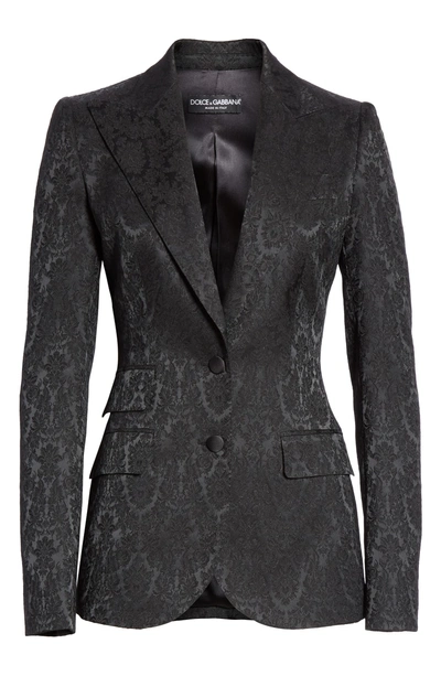 Shop Dolce & Gabbana Jacquard Blazer In N0000 Black