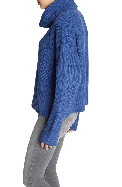Shop Sanctuary Cowl Neck Shaker Sweater In Heather Electric Blue