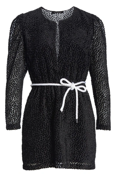 Shop Robert Rodriguez Pauline Rope Belt Velvet Devore Dress In Black