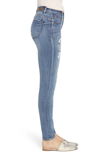 Shop Jag Jeans Cecilia Distressed Skinny Jeans In Mid Vintage