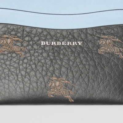 Shop Burberry Ekd Leather Card Case In Black