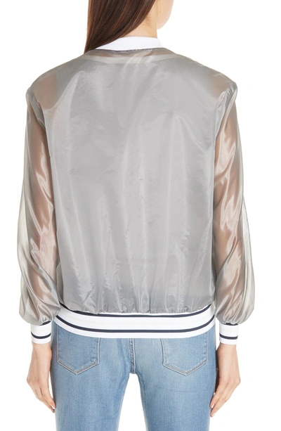 Shop Fabiana Filippi Sheer Track Jacket In Grey