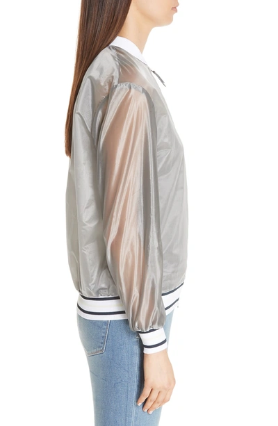 Shop Fabiana Filippi Sheer Track Jacket In Grey