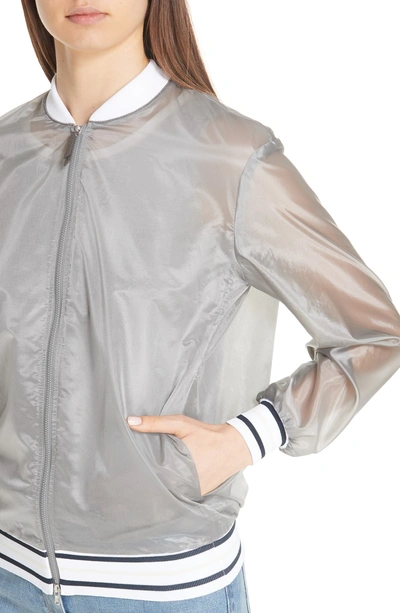 Shop Fabiana Filippi Sheer Track Jacket In Grey