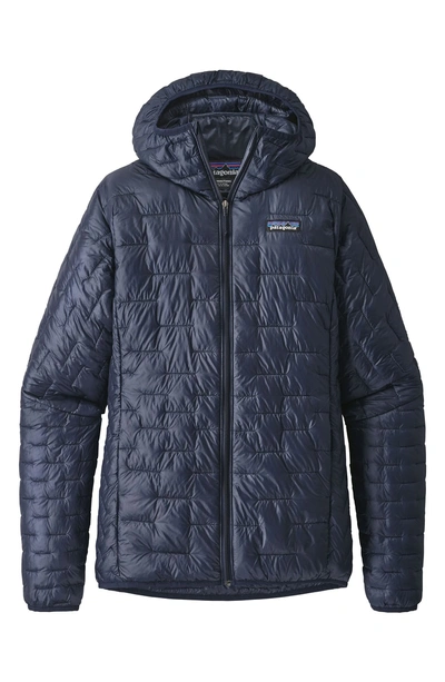Shop Patagonia Micro Puff Hoodie In Classic Navy